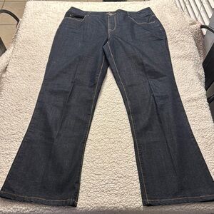 Blue Flare Wide Leg Jeans with Clean Finish